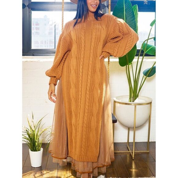 NWT Tulle Me A Secret Sweater 2PC Skirt Set - Tan - Picture 12 of 14